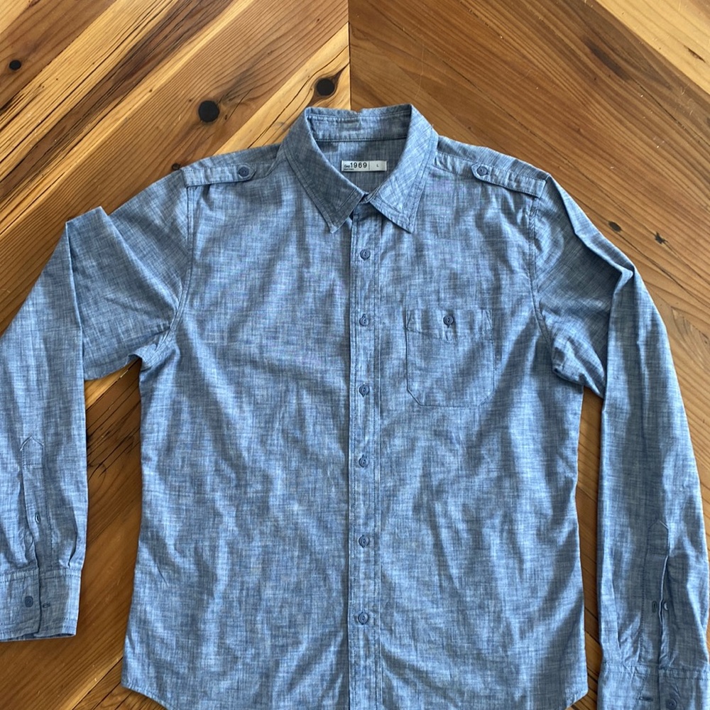 Linen/denim long sleeve
